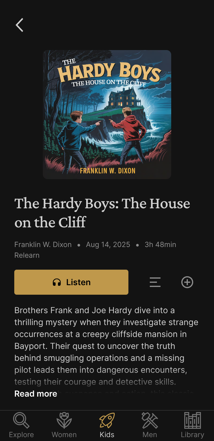 An audiobook in a Treefort app.